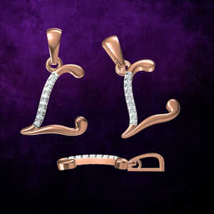 จี้สร้อยคอตัวอักษร L ตัวอักษร L สีโรสโกลด์14K ทันสมัยจี้และเครื่องรางที่มีสไตล์สำหรับผู้หญิงของขวัญที่สมบูรณ์แบบสำหรับเธอ - Product Image 5