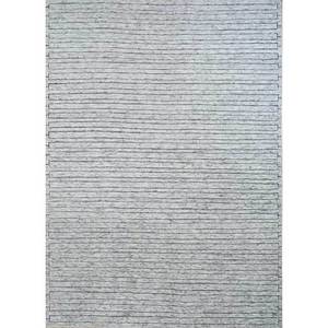 Zuri Hand Knotted Wool <b>Rugs</b> Grey Black Striped <b>Boho</b> Style Rectangle AKWL-1123 for Home Living Room Hallway Abstract Room Carpet - Product Image 1