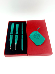 Professionnel nouveau revêtement en poudre de sirène droite pince à épiler d'extension de cils incurvée en acier inoxydable Logo personnalisé Instrument de beauté - Product Image 6