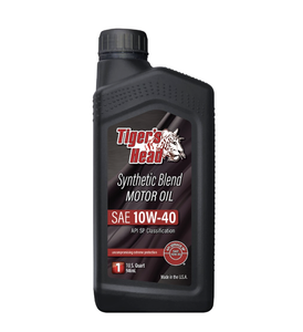 Tiger's Head Synthetic Blend Anti-Wear SAE <b>10W</b>-<b>40</b> Motor <b>Oil</b> Automotive Lubricant 6 Pack 1 Quart - Product Image 1