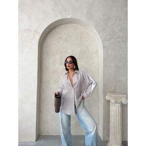 Women's Striped <b>Linen</b> <b>Shirt</b> Elegant and Comfortable Blouse - Product Image 5