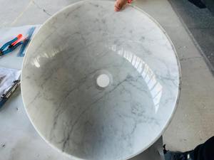 现代风格白色大理石手工洗脸盆浴室水槽意大利比安科卡拉拉大理石碗衣帽间水槽天然石材Marb - Product Image 2