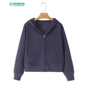 Nouveau design, meilleure qualité, sweat à capuche zippé unisexe en molleton bouclette, effet vieilli, délavé à l'acide, logo brodé, 100% coton - Product Image 1
