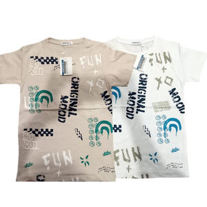 Camisetas de gran tamaño de verano para niños de algodón 100% de alta calidad, venta a granel, estampado sencillo liso con estampado, stock barato - Product Image 5