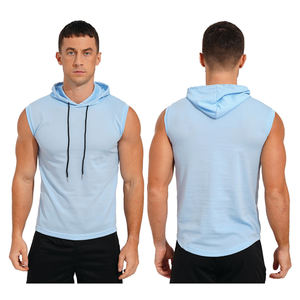 Débardeur décontracté personnalisé pour hommes Gilet d'entraînement tricoté en 3D à la mode Sweat à capuche sans manches respirant Lavage à l'eau de Javel Coton/Soie Muscle - Product Image 3