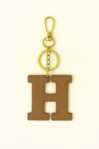 Premium Leather Keychain with D Key Brown Genuine Leather & Gold Clasp Alphabet Letter Charm for Bags & Keys - Product Image 5