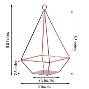 Bougeoir avec cadre en fil de métal Décoration d'éclairage pilier Poignée portable Décoration intérieure Décorative Design moderne Bougeoirs en or rose - Product Image 2