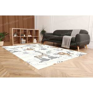 Alfombra con Estampado de Jirafa - Alfombras Infantiles con Diseño de Animales para Cuarto de Bebés y Guardería, con Pelo Suave - Product Image 5