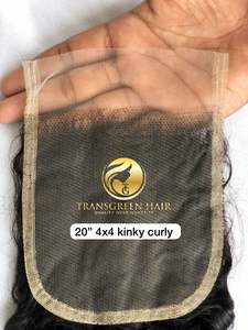 Extensions de Cheveux Humains Indiens Vierges de Qualité Supérieure, Crépus, Bouclés, 4x4 HD, Cuticule Alignée, 4x4, 20 Pouces, Vente Chaude 100% - Product Image 6