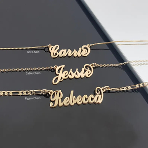 Gioielli Dropshipping all'ingrosso nome argento 925 collana piccolo lusso impermeabile 18k placcato oro personalizzato stile nome - Product Image 1
