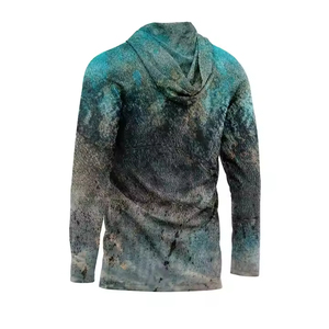 Camisas de pesca de alta calidad UPF50 + poliéster protector solar impermeable secado rápido UV Camisa con capucha rendimiento pesca camisas - Product Image 2