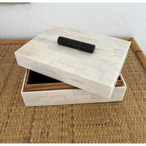 Caja de Joyería Rectangular Hecha a Mano con Incrustaciones de Hueso Indio, Diseño en Relieve, Hueso Tallado, Personalizable, Caja de Regalo de Madera MDF, Logotipo Personalizado - Product Image 4