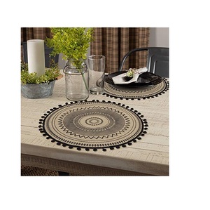 แผ่นปูทรงกลมสำหรับตกแต่งโต๊ะรับประทานอาหาร,แผ่นรองจานหลายแผ่นดีไซน์สำหรับงานแต่งงานบาร์ร้านอาหาร - Product Image 1