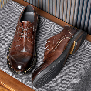 Mocassins Oxford décontractés en cuir véritable souple pour hommes, respirants, à fermeture auto-agrippante, imperméables, légers, pour le bureau et la carrière - Product Image 3