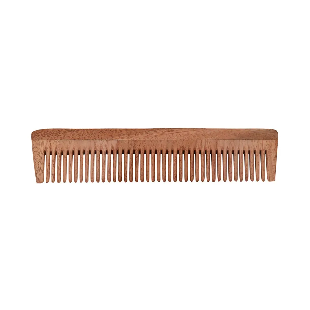 Ayurvedic wide tooth neem wood comb reduce hair fall anti dandruff pure neem wood comb Manufacturer