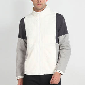 Vêtements décontractés pour hommes Vestes légères à couleurs bloquées pour adultes Vestes à col montant à capuche à couleurs bloquées pour hommes - Product Image 1