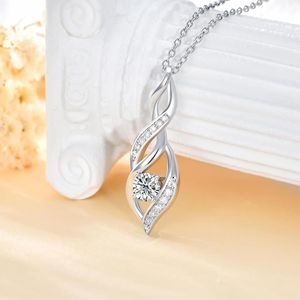 Colliers Moissanite pour femmes Colliers pendentifs Infinity torsadés Pendentif Moissanite en argent plaqué platine - Product Image 3