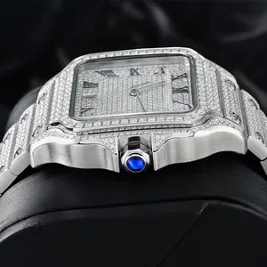 Relojes de Lujo para Hombre, Estilo Hiphop, Personalizados con Logotipo Grabado, Movimiento de Acero Inoxidable, Totalmente Cubiertos de Moissanita, Automáticos - Product Image 2