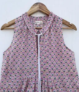 Robes sans manches personnalisées pour femmes, streetwear, imprimées à la main, robes amples pour femmes, 100% coton, robes décontractées, robes imprimées pour femmes - Product Image 3