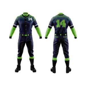 Uniforme de béisbol sublimado personalizado con botones para jóvenes, hombres y mujeres, ropa deportiva, ropa de equipo de poliéster, conjunto de béisbol - Product Image 1