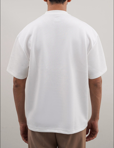 T-shirt pour homme en coton 100% à col rond et manches courtes, coupe classique, couleur unie, vêtement décontracté, jersey tricoté, teinture unie - Product Image 4