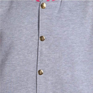 Veste Lettermen confortable pour hommes sur mesure avec col montant et logo avant 100% coton personnalisable - Product Image 5