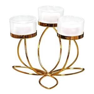 เชิงเทียนโลหะใส่เทียนทีไลท์ลายดอกไม้ - Product Image 1