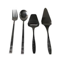 Proveedor de fábrica indio de Venta caliente a bajo precio, cuchara de plata antigua, juego de utensilios para servir ensalada para Hotel, restaurante, uso doméstico