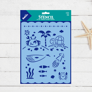 ลายฉลุ PET ลายชีวิตใต้ทะเลสำหรับงานสมุดภาพและงานประดิษฐ์ - Product Image 1