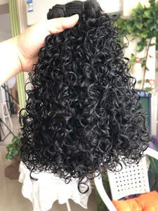 Cheveux humains vierges bruts vietnamiens noirs bouclés machine Double trame cheveux tissage extension du Vietnam vague profonde - Product Image 2