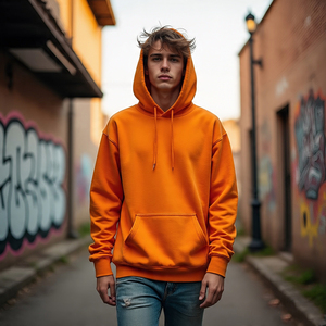 Capuche déchirée manchette bas côtelé poids lourd surdimensionné déchiré streetwear hommes personnalisé soleil délavé en détresse vintage lavage à l'acide sweat à capuche - Product Image 6