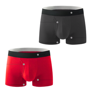 Boxer pour hommes de taille moyenne respirante à haute élasticité sous-vêtements de couleur personnalisée en bambou 180GSM - Product Image 1