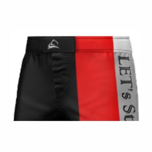 กางเกงขาสั้นฝึกซ้อม MMA แบบแห้งเร็วสำหรับผู้ชายกางเกงออกกำลังกายขาสั้นแบบมีเชือกผูกแบบไทยสำหรับใส่ออกกำลังกายเล่นกีฬามีความยาวถึงเข่า - Product Image 6