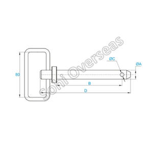 Goupille d'attelage orange personnalisée avec tête rouge pour les pièces de machines d'utilisation de tracteur agricole - Product Image 2
