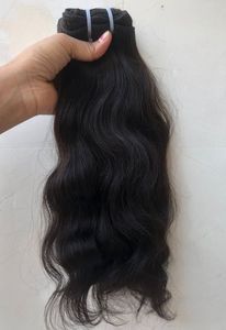 100% brut indien Temple qualité supérieure Machine Double trame naturel ondulé donneur unique Extension de cheveux humains prix de gros sur - Product Image 3