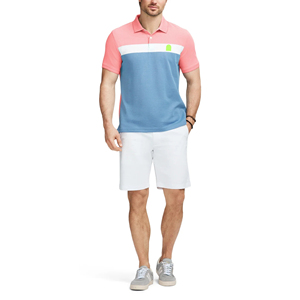 เสื้อโปโลผู้ชายทรงปกติหลากสี เสื้อโปโลลำลองผู้ชายแขนสั้นแบบคัลเลอร์บล็อก  ขนาดสั่งตัดได้ ผ้าฝ้ายคุณภาพสูง - Product Image 1