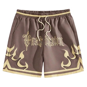 Shorts de basket-ball personnalisés pour hommes, imprimés vintage, 100% coton, impression 3D en mousse, maille respirante. - Product Image 1