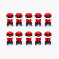 Lot de 10 boutons de retour de monnaie ronds multicolores avec micro-interrupteur LED 12V en plastique pour accessoires de machines de divertissement