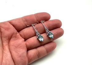 925สเตอร์ลิงเงินทำด้วยมือพลอยสปินเนอร์ต่างหูบุษราคัมสีฟ้า925หินแข็งผู้หญิงเครื่องประดับต่างหูตุ้งติ้ง - Product Image 1