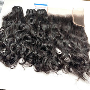 Venta al por mayor de extensiones de cabello humano ondulado vietnamita crudo en Stock Paquetes de cabello crudo Frontal Envío de la gota - Product Image 3