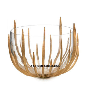 Hogar y Jardín 2024 Nueva llegada Forma de hoja de metal decorativa Color antiguo Decoración del hogar Tazón - Product Image 5