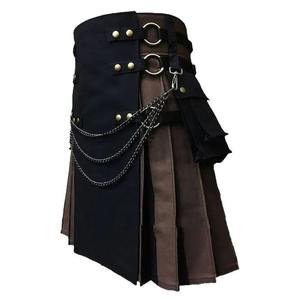 Dernier modèle de kilt utilitaire pour homme, respirant, de haute qualité, uni, avec des sangles en cuir hybride, au prix d'usine - Product Image 6