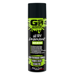 GS27 Ultra Desengrasante 500 ML Línea de mantenimiento y cuidado de motocicletas para cadenas y discos Limpiador en aerosol líquido de fabricación francesa - Product Image 1