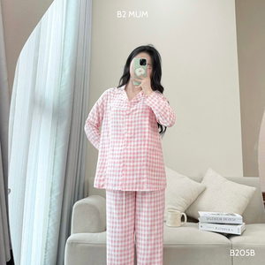 Cool Plaid <b>Linen</b> Maternity Outfit B205B Sweat-Absorbent for Pregnant <b>Women</b> Wholesale Price - Product Image 2