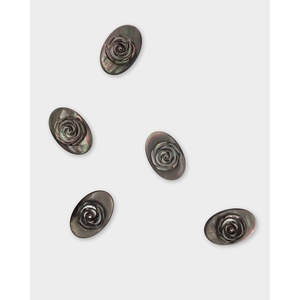 Componente de Joyería con Forma de Flor Ovalada, Madreperla Negra - Product Image 3