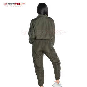 Traje cortavientos ligero para mujer con chaqueta con cremallera completa y cómodos pantalones a juego Traje cortavientos de dos piezas - Product Image 6