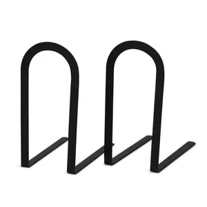 Modern High Selling Pair of Black Iron <b>Note</b> Metal Bookends <b>Book</b> Ends <b>Book</b> Holder for Home School Office Stationery Usage - Product Image 4