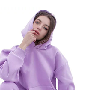 Jersey de 2 piezas de talla grande para mujer, chándal con capucha, ropa deportiva de invierno transpirable, Conjunto de sudadera con estampado sólido, pantalones de chándal Unisex - Product Image 2