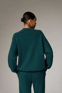 Sudadera verde de calidad superior para mujer, cuello redondo, lavado, detalle de costura clásica, sudadera para mujer, sudaderas de entrenamiento y sudaderas para mujer - Product Image 6
