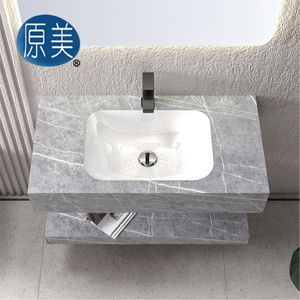 Cuvette rectangulaire flottante moderne en marbre et ardoise, comptoir en céramique, meuble de toilette mural <span class=keywords><strong>pour</strong></span> salle de bain, <span class=keywords><strong>miroir</strong></span> <span class=keywords><strong>pour</strong></span> villa de ferme - Product Image 5